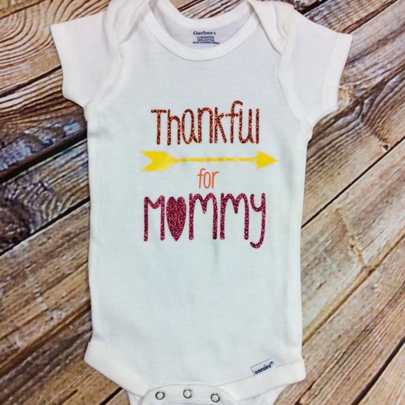 NEW Girl's Thankful for Mommy Thanksgiving Onesie - Picture 1 of 1